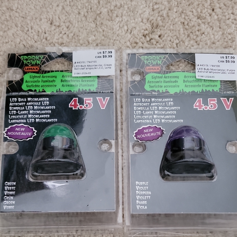 Lemax New Spooky Town LED Moonlander Green and Purple